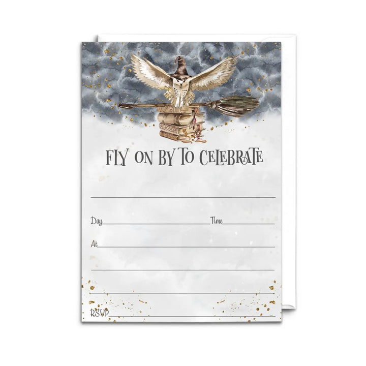 Magic wizard invitations with envelopes 25 pack owl and moon design 5x7 blank cards for all occasions