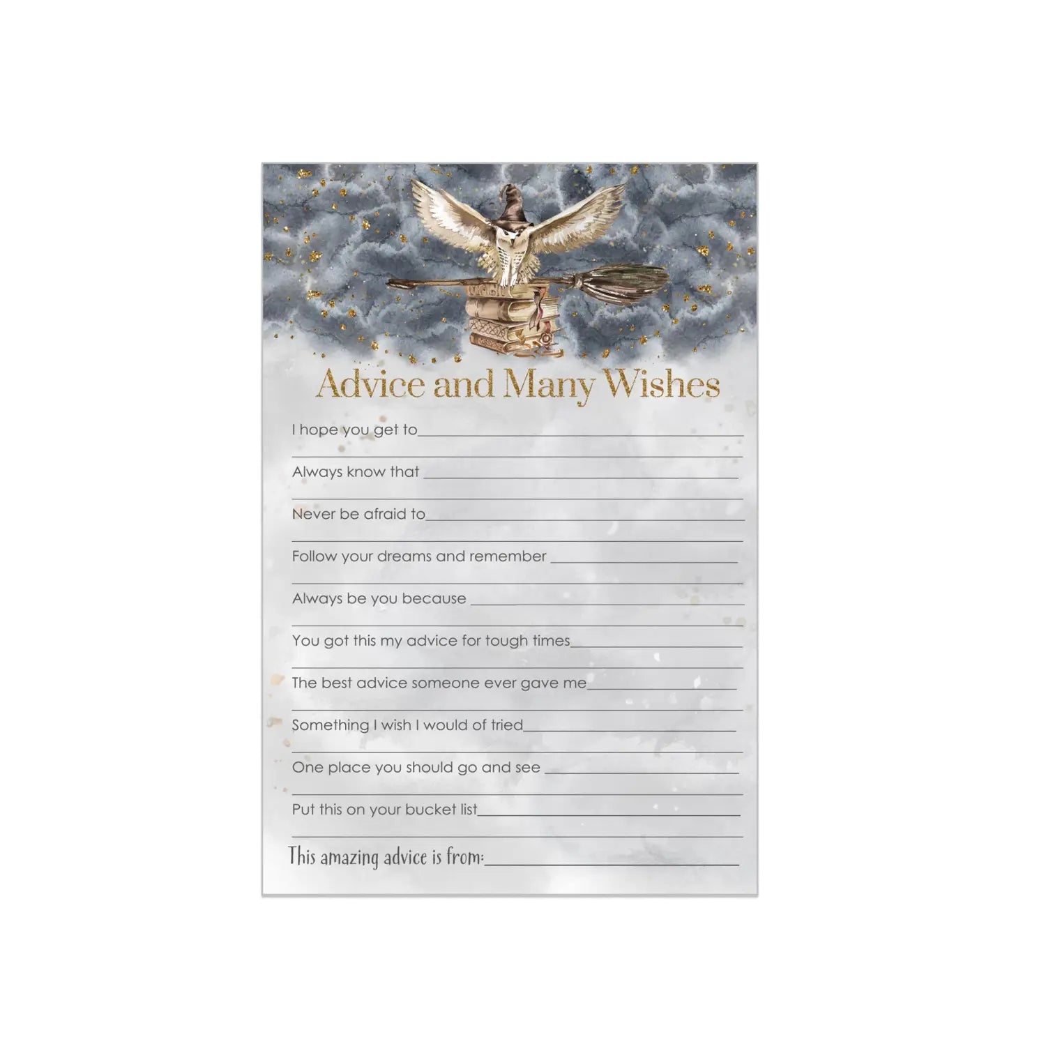 Magical owl themed advice cards - office product