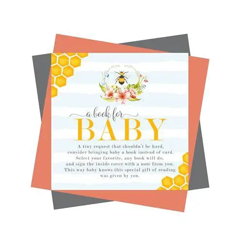 Mama Bee Books for Baby Shower Request Cards - Paper Clever Party