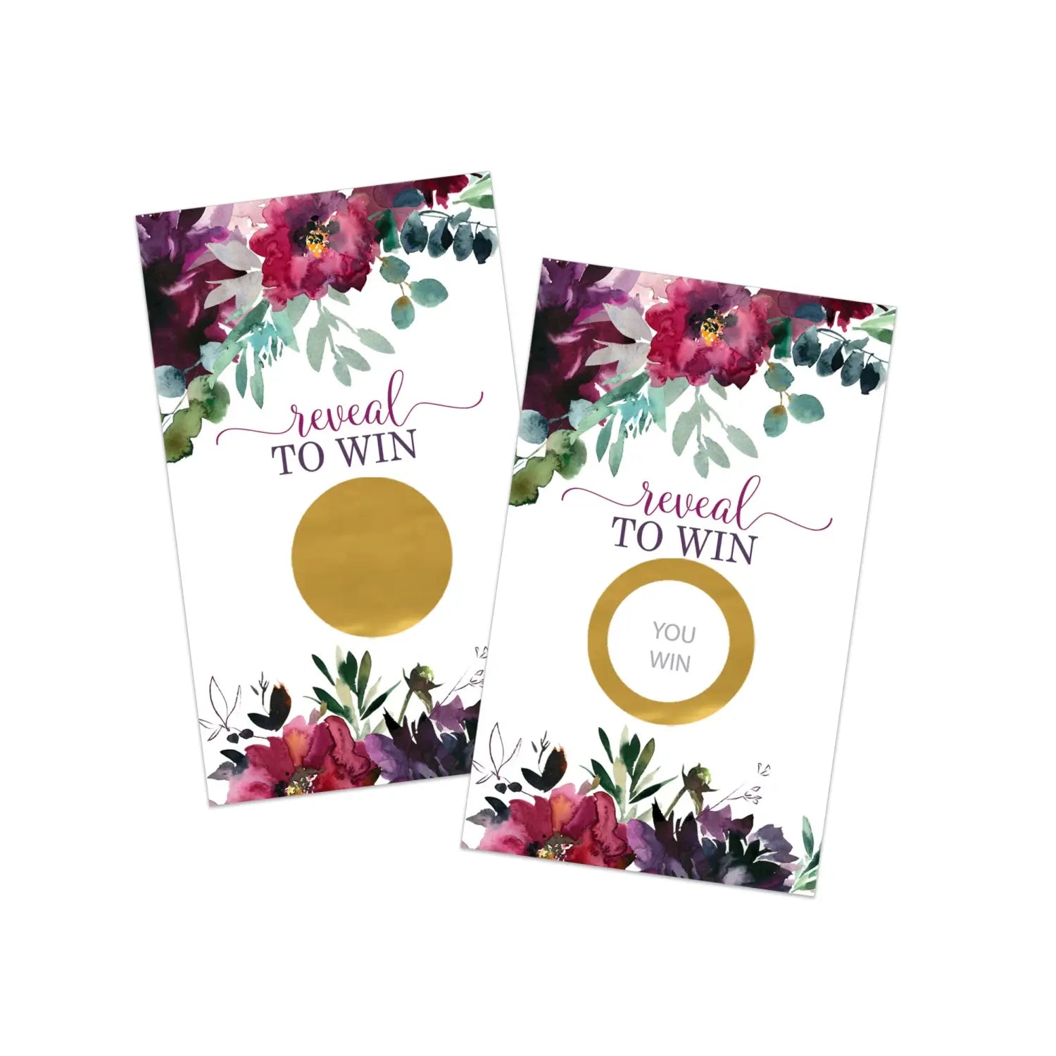 Mauve blossom scratch off game cards (28 pack) guest prize activity - party games