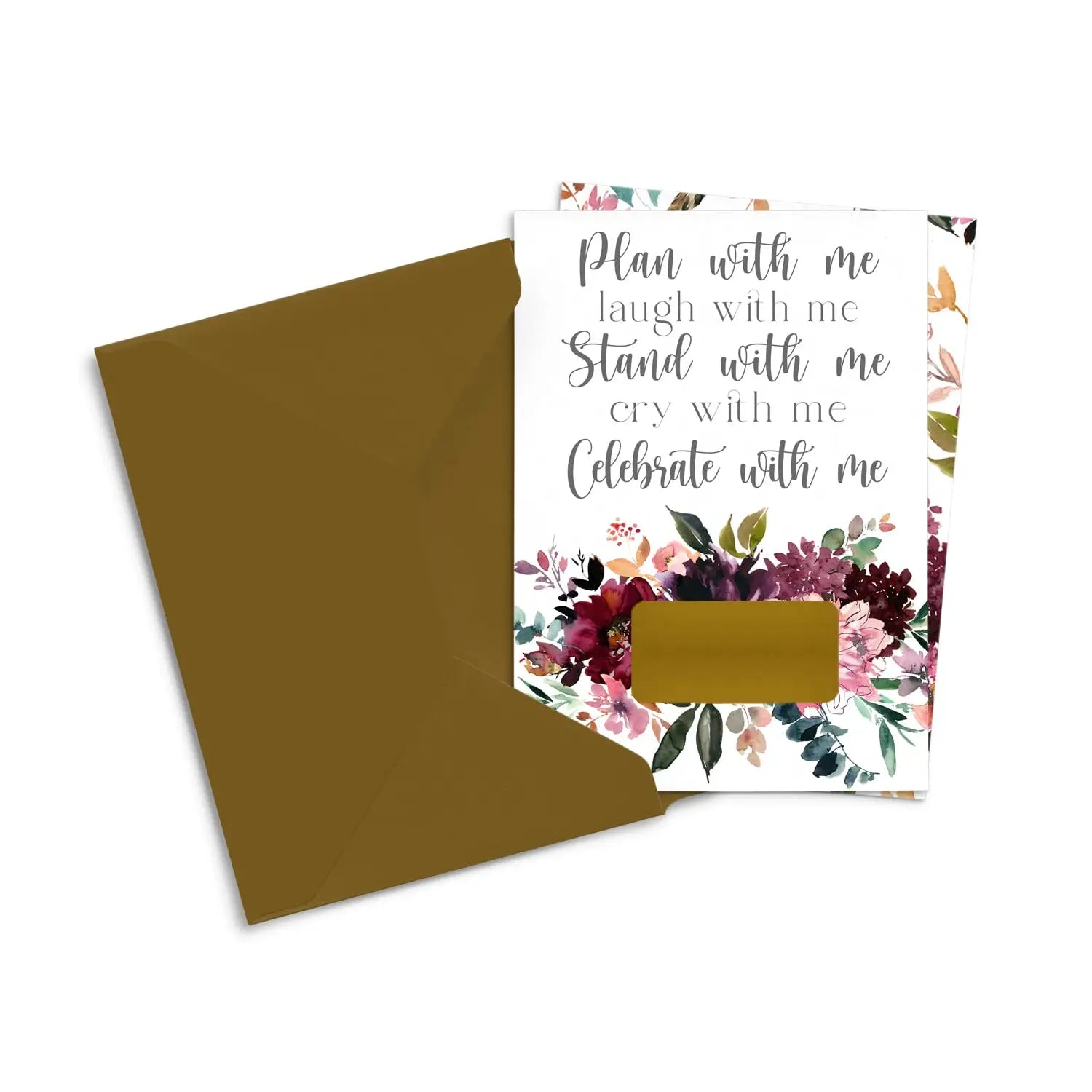 Mauve floral bridesmaid scratch-off cards (7-pack) - invitations