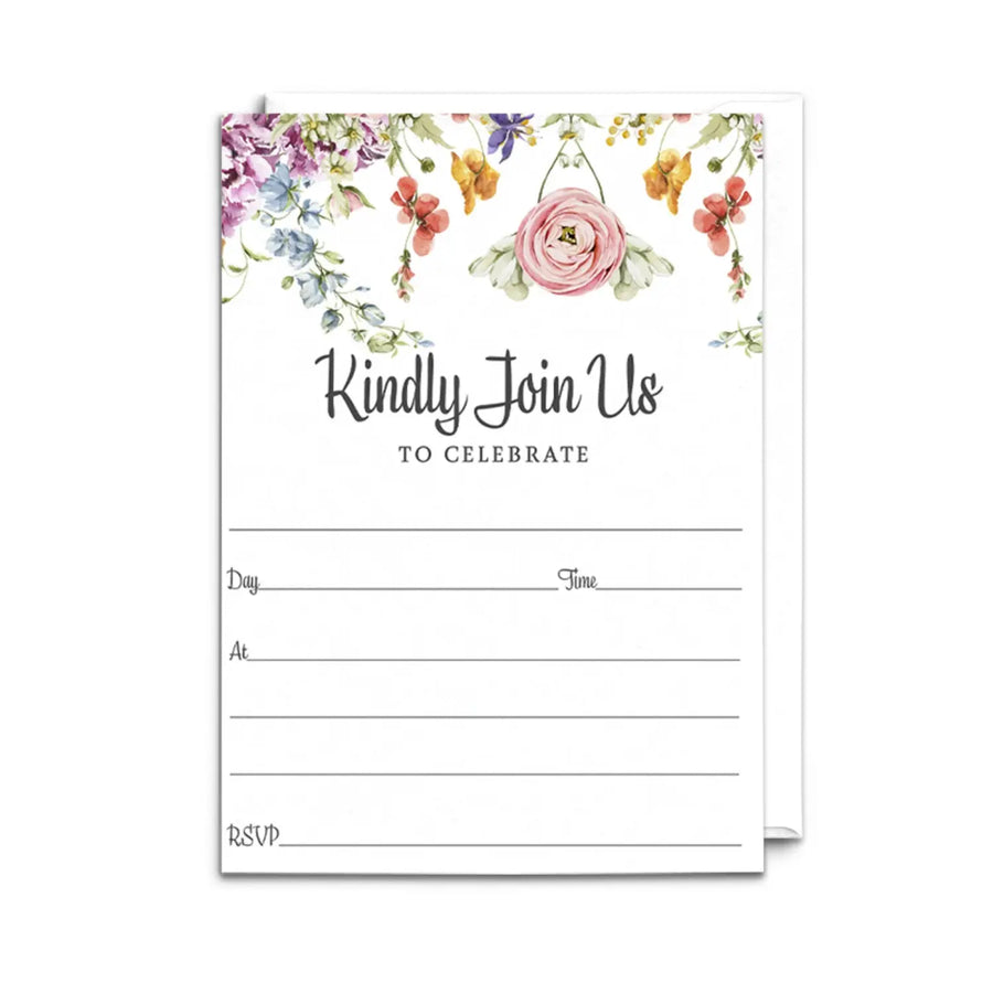 Meadow floral event invites - 25ct all-occasion 5x7 - invitations