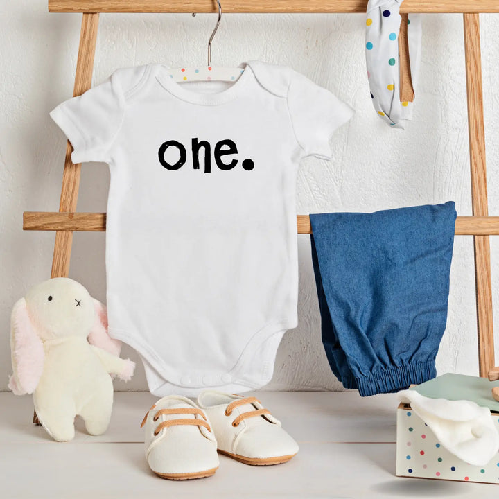 Minimalist baby bodysuit cute one year old gift infants outfit shower toddler birthday unisex clothes black and white