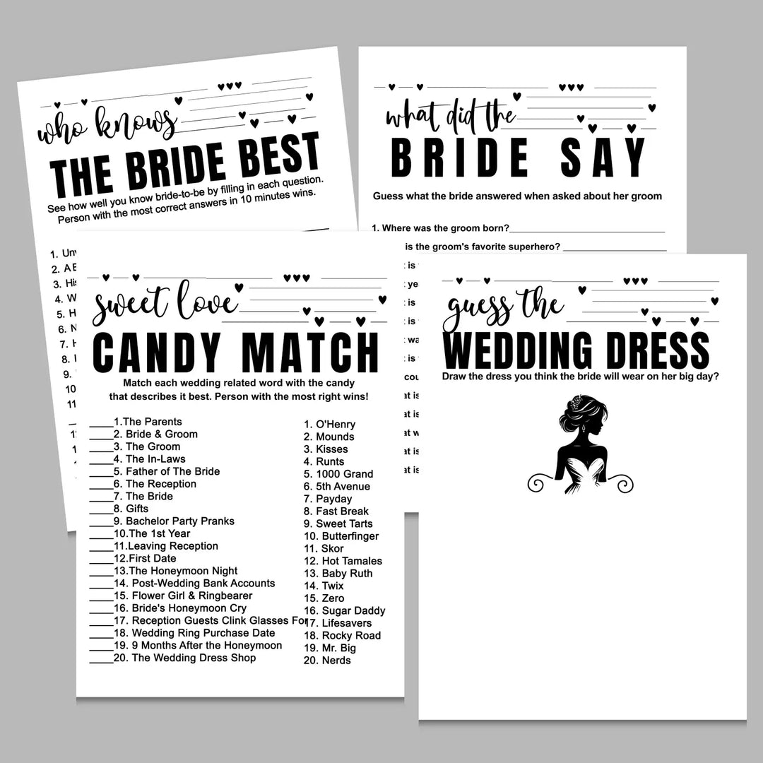 Modern bridal shower game instant download printable engaging wedding activities pdf format - party games