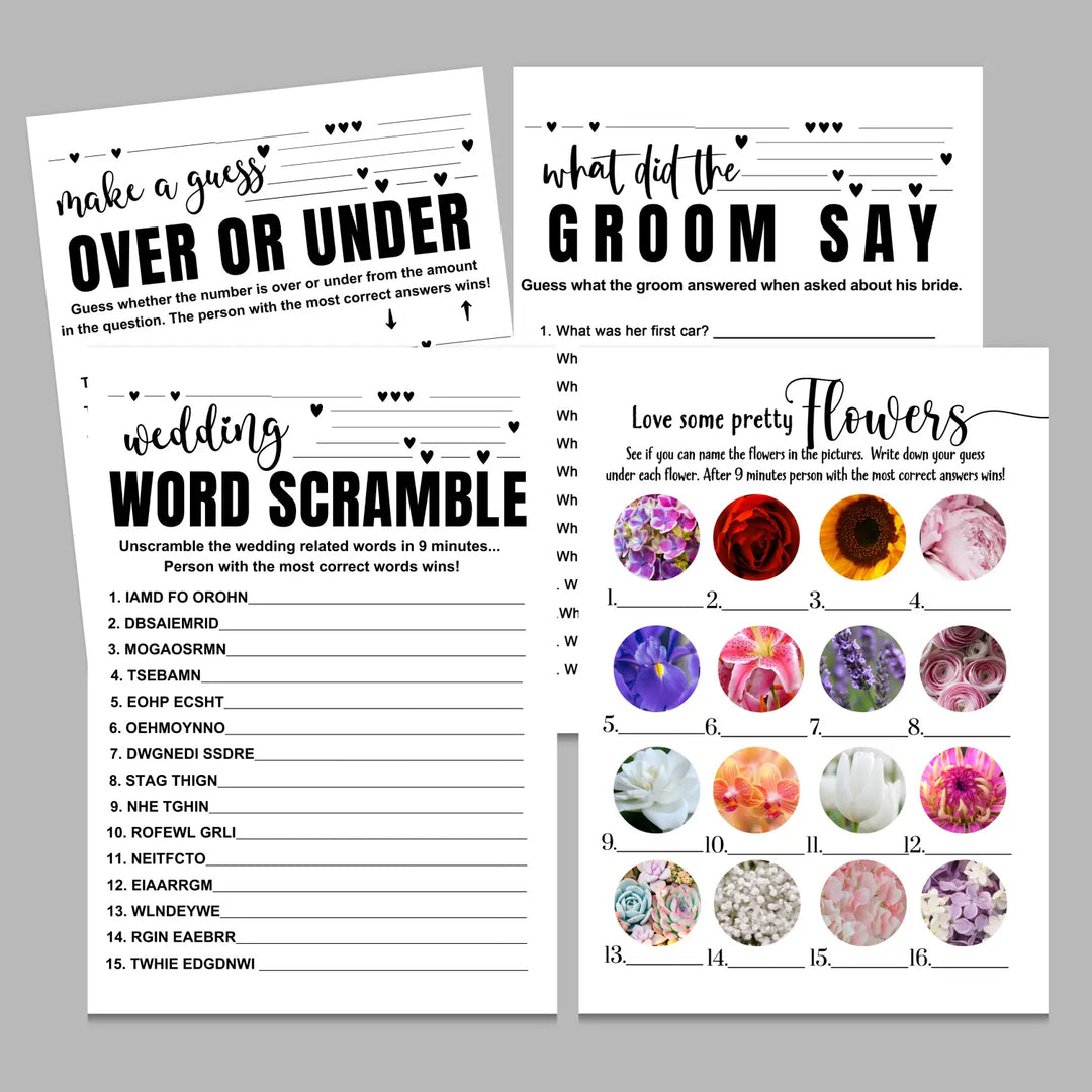Modern bridal shower game instant download printable engaging wedding activities pdf format - party games