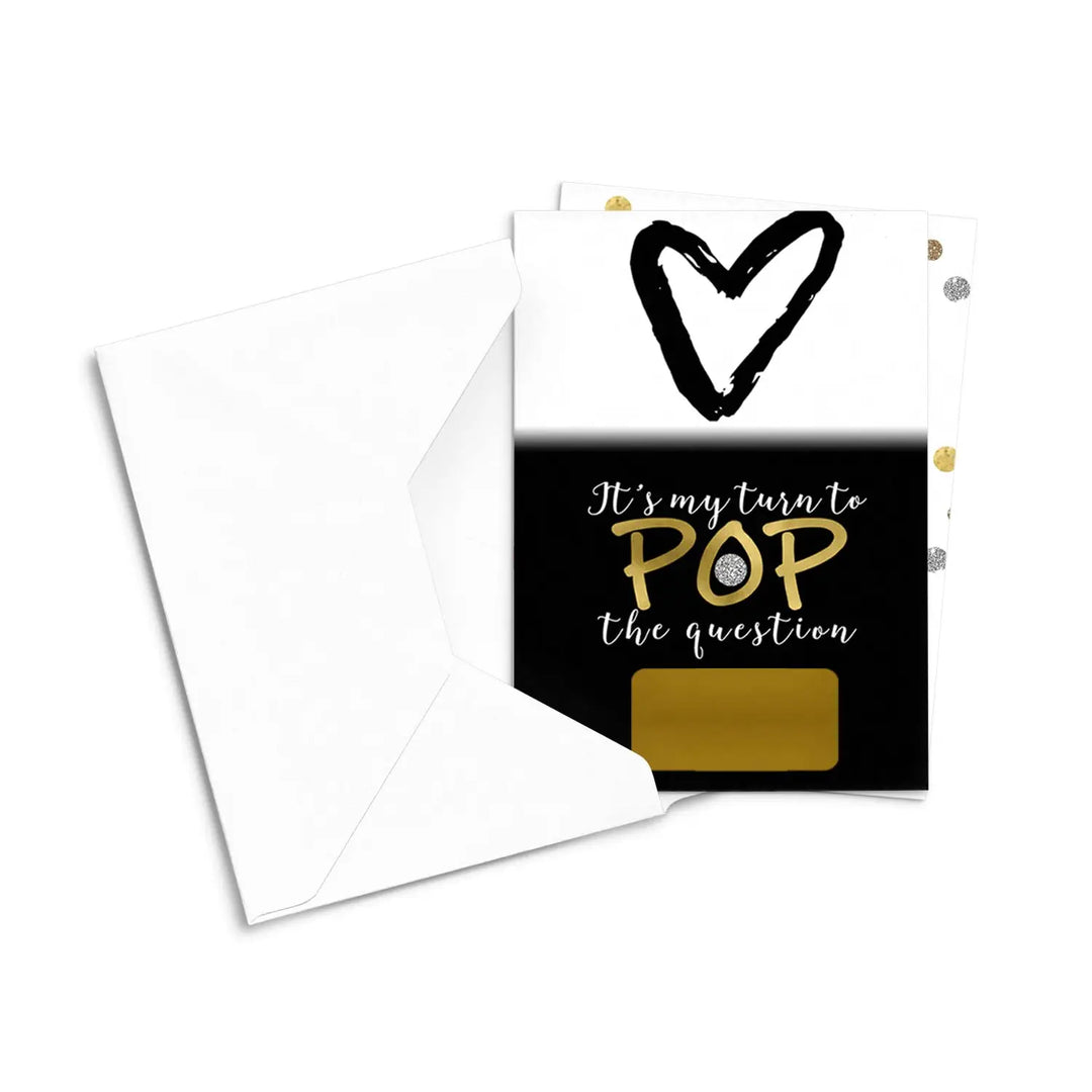 Modern Bridesmaid Scratch-Off Cards (7-Pack) - Black & Gold, Maid of Honor Proposals, Event Supply - Paper Clever Party - Paper Clever Party