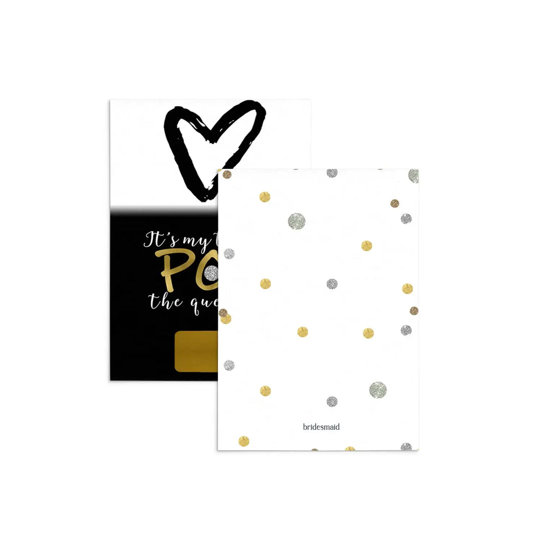 Modern Bridesmaid Scratch-Off Cards (7-Pack) - Black & Gold, Maid of Honor Proposals, Event Supply - Paper Clever Party - Paper Clever Party