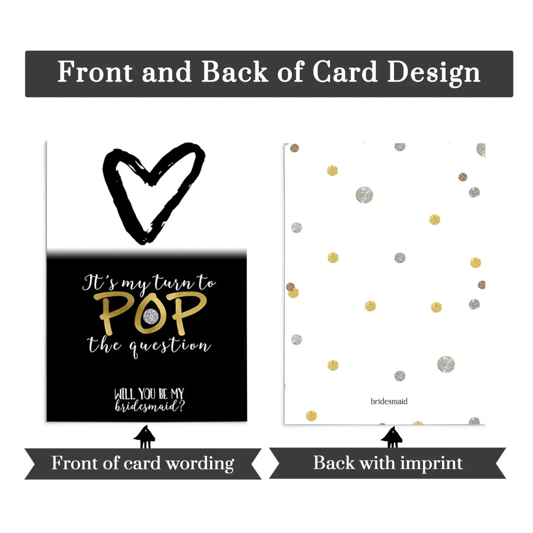 Modern Bridesmaid Scratch-Off Cards (7-Pack) - Black & Gold, Maid of Honor Proposals, Event Supply - Paper Clever Party - Paper Clever Party