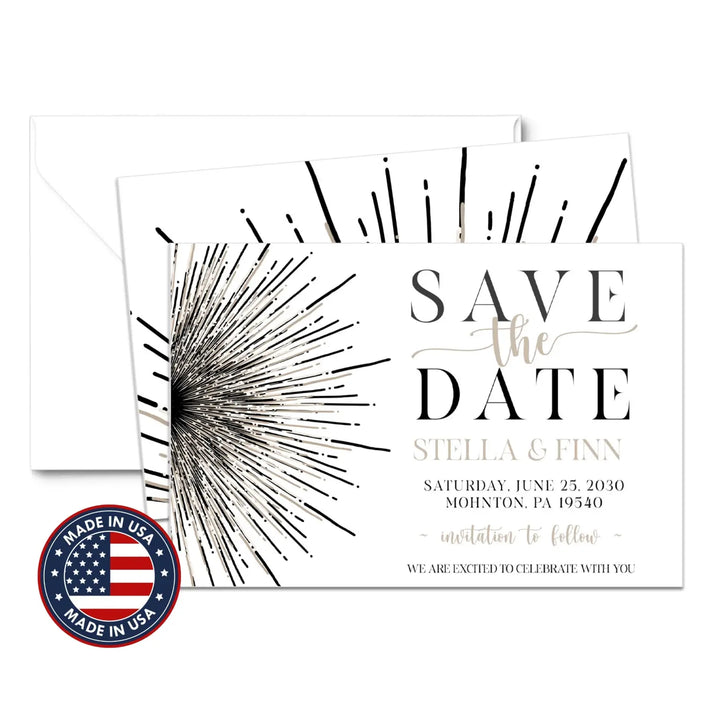 Celestial save the date cards 3.5x5 & 4bar sizes printable printed options wedding event announcements fast turnaround