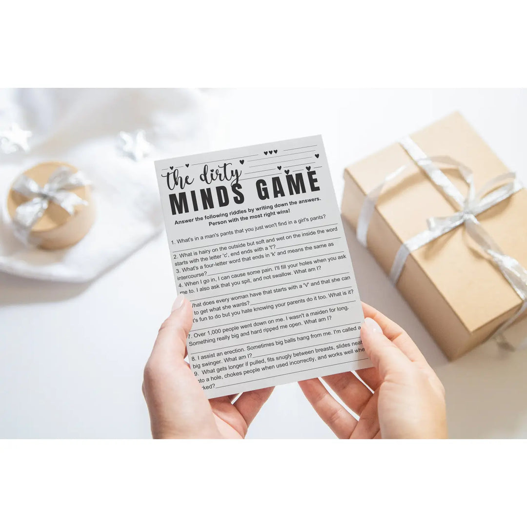 Modern Slate Dirty Minds Trivia - Hilarious Adult Party Game - Printable PDF - Paper Clever Party