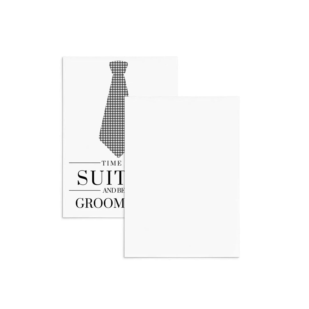 Modern Tie Groomsmen Wedding Invitations - 12-Pack with Black Envelopes - Paper Clever Party