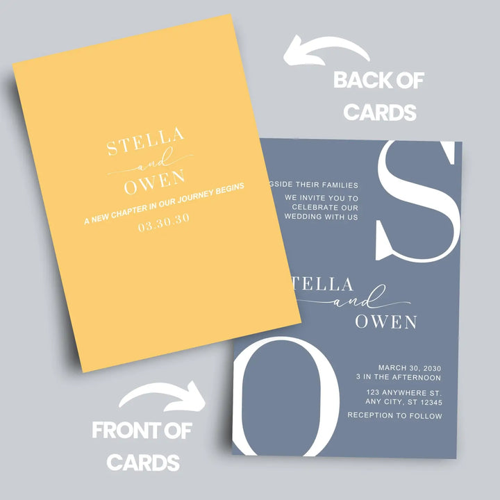Modern wedding invitations: personalized initials minimalist design 5x7 celestial skies collection - invitations