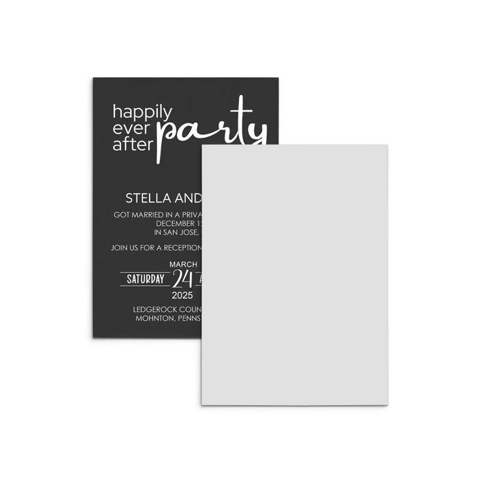 Modern Wedding Reception Invitations Personalized Black and White - Paper Clever Party