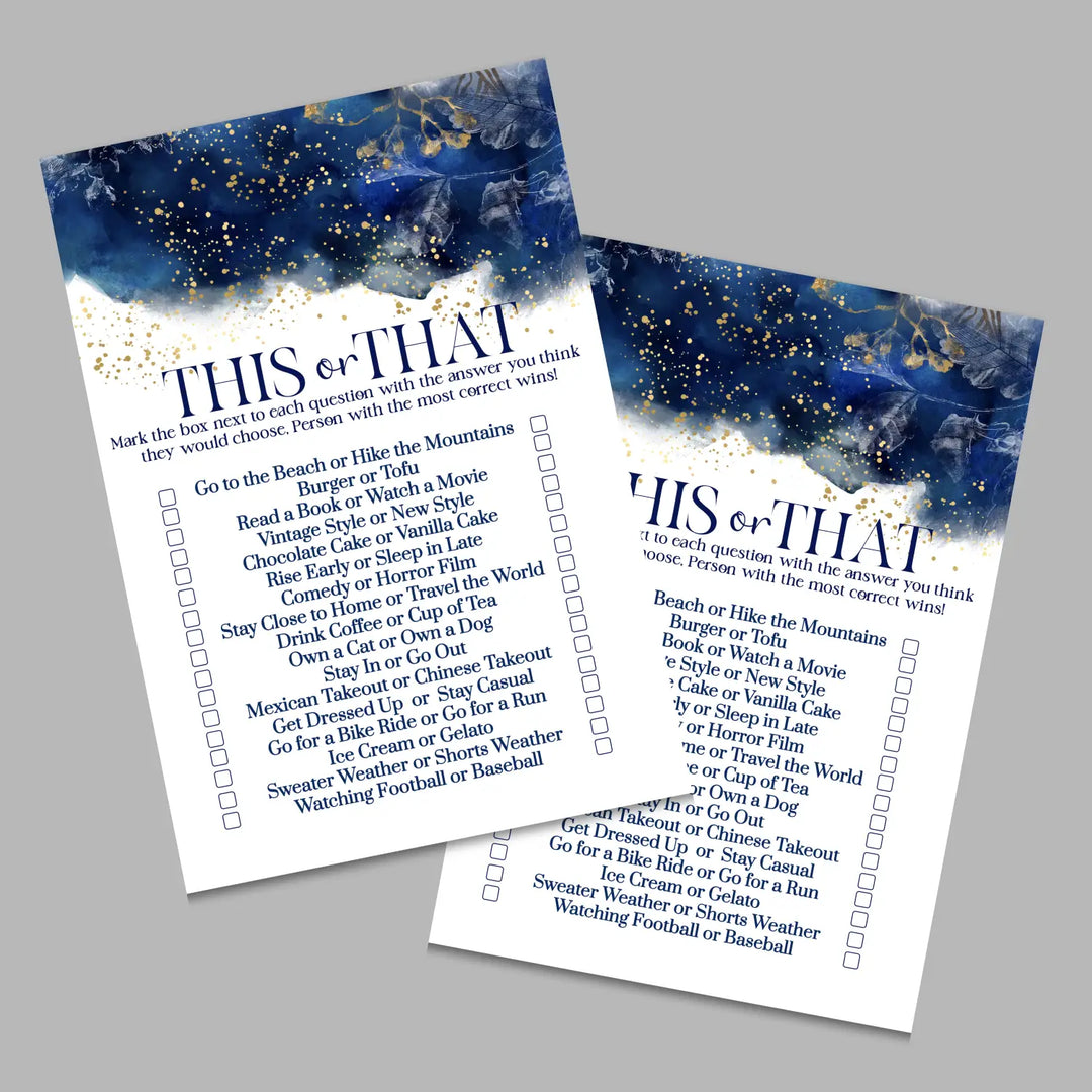 Navy watercolor bridal shower game bundle instant download gold floral printable diy fun activities for weddings pdf