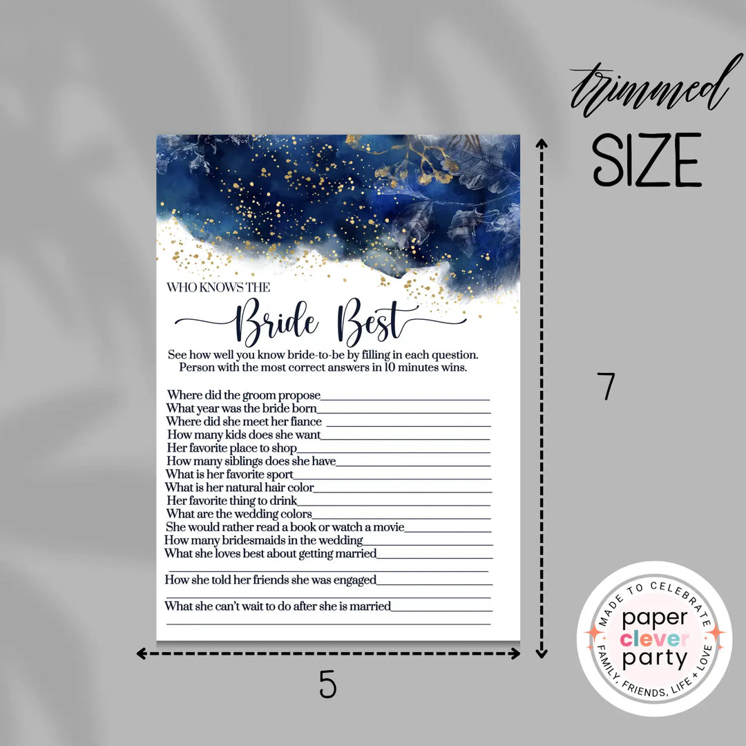 Navy watercolor bridal shower game bundle instant download gold floral printable diy fun activities for weddings pdf