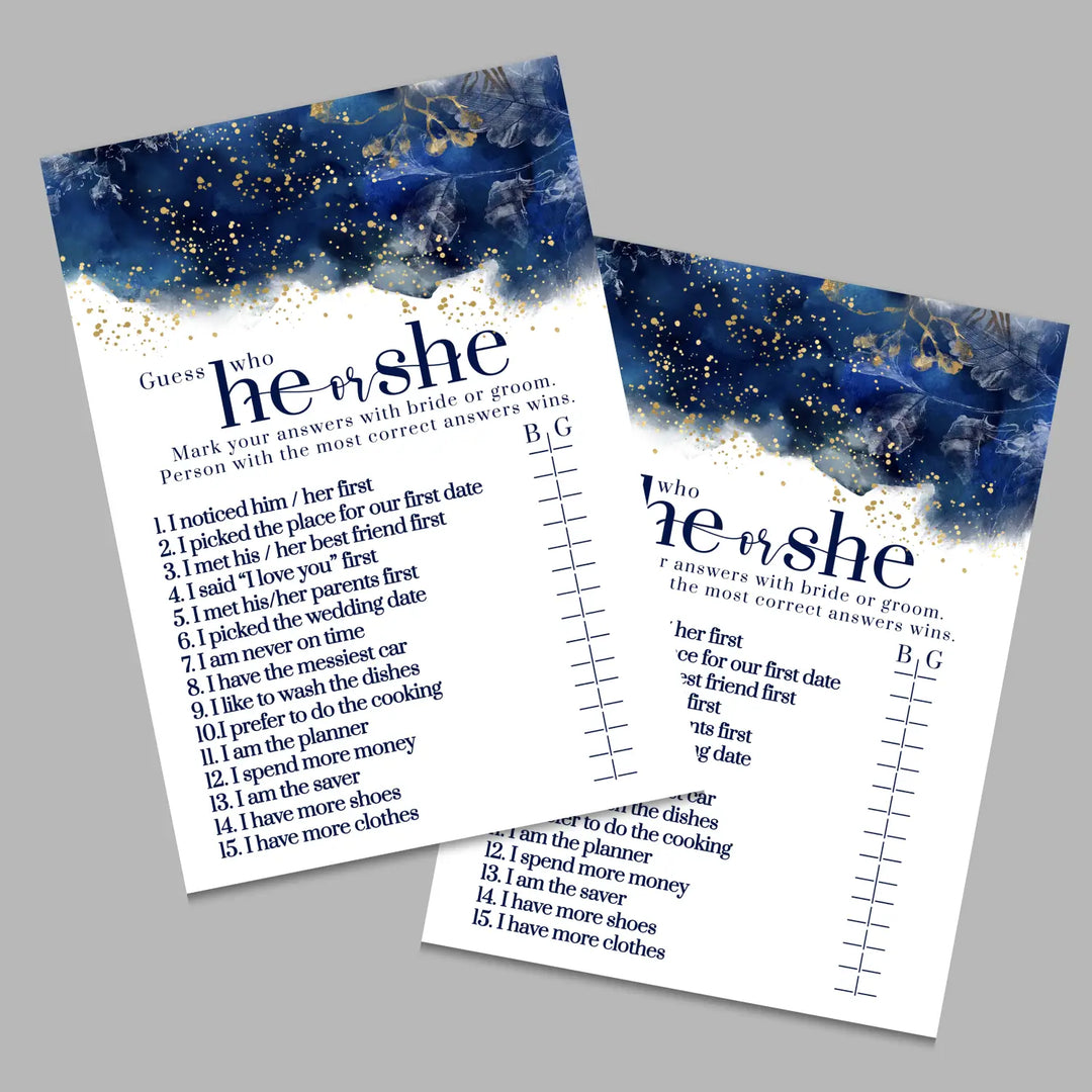 Navy watercolor bridal shower game bundle instant download gold floral printable diy fun activities for weddings pdf