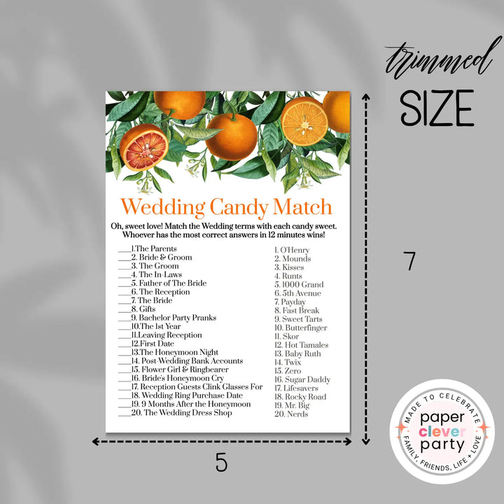 Orange crush bridal shower game instant download printable wedding games fun for guests easy to use pdf - party