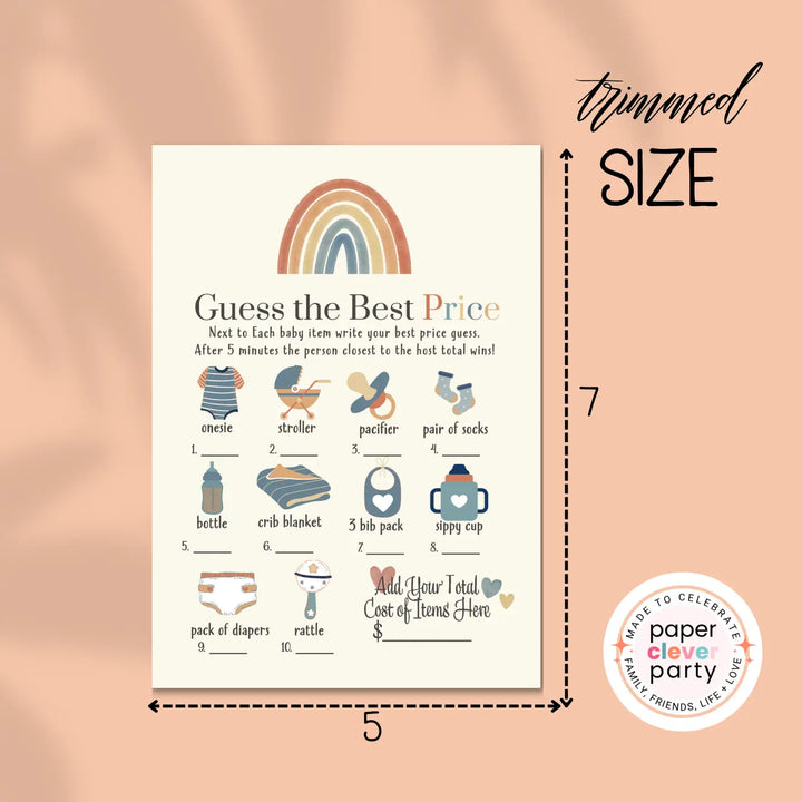 Over the rainbow baby shower games bundle – instant download printable activities gender reveal party diy boy or girl