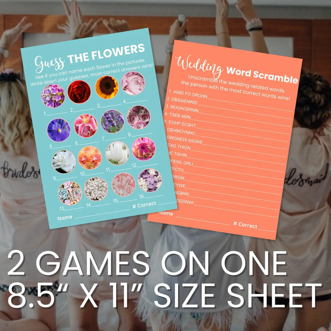 Paper clever party signature bridal shower game bundle - instant download of 4 fun wedding games for unique
