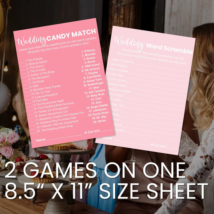 Paper clever party signature bridal shower game bundle - instant download of 4 fun wedding games for unique