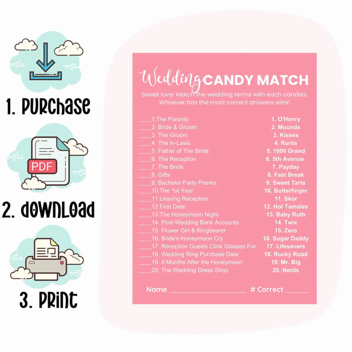 Paper clever party signature bridal shower game bundle - instant download of 4 fun wedding games for unique