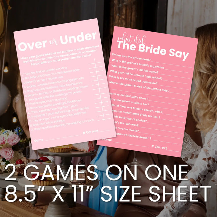 Paper clever party signature colors bridal shower game bundle - instant download of 4 fun wedding games for unique