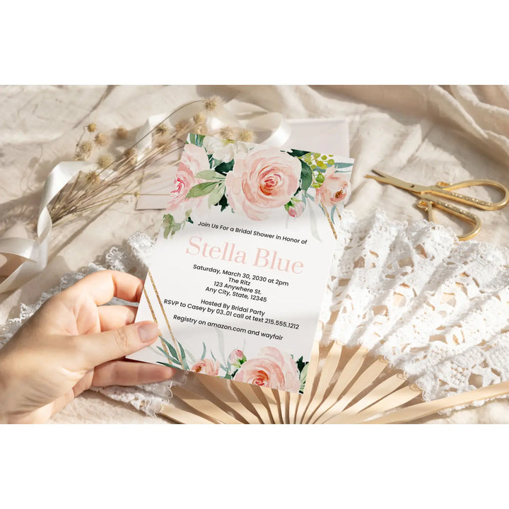 Graceful floral personalized invitations for elegant celebrations