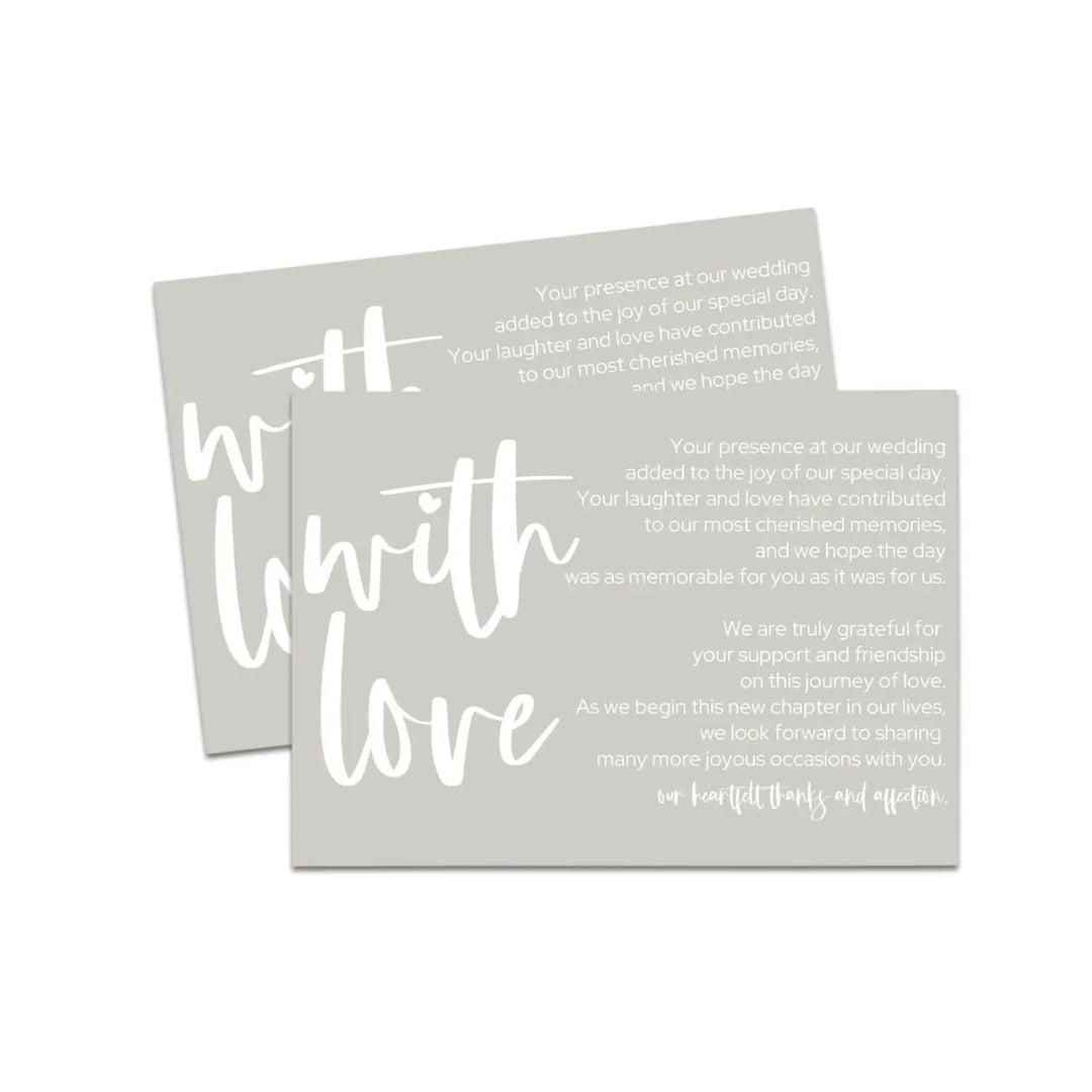 Personalized Beach Wedding Thank You Cards for Reception - Elegant Sands and White Set of 25 - Paper Clever Party