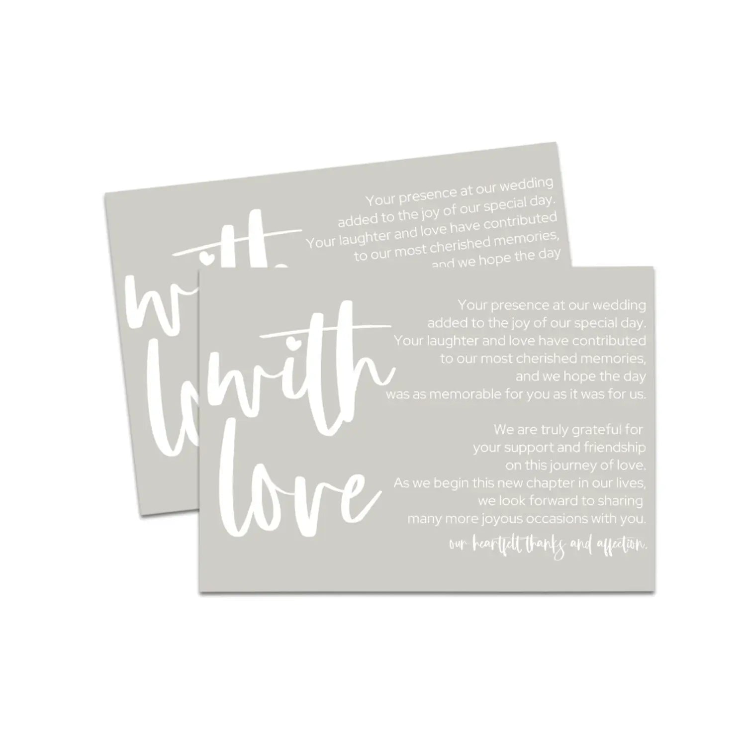 Personalized beach wedding thank you cards for reception - elegant sands and white set of 25 - invitations