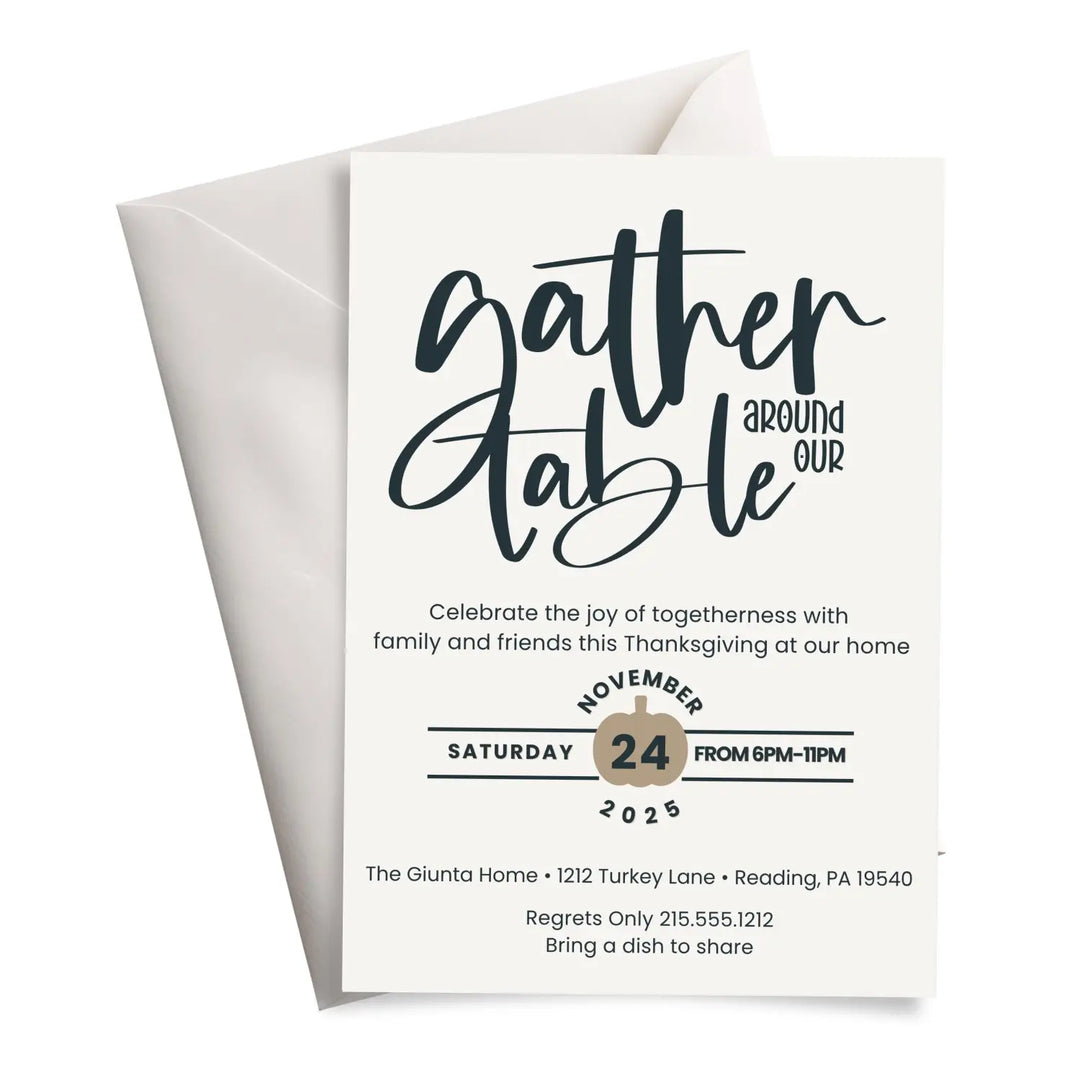 Personalized thanksgiving invitations fall party autumn theme cards printed or printable