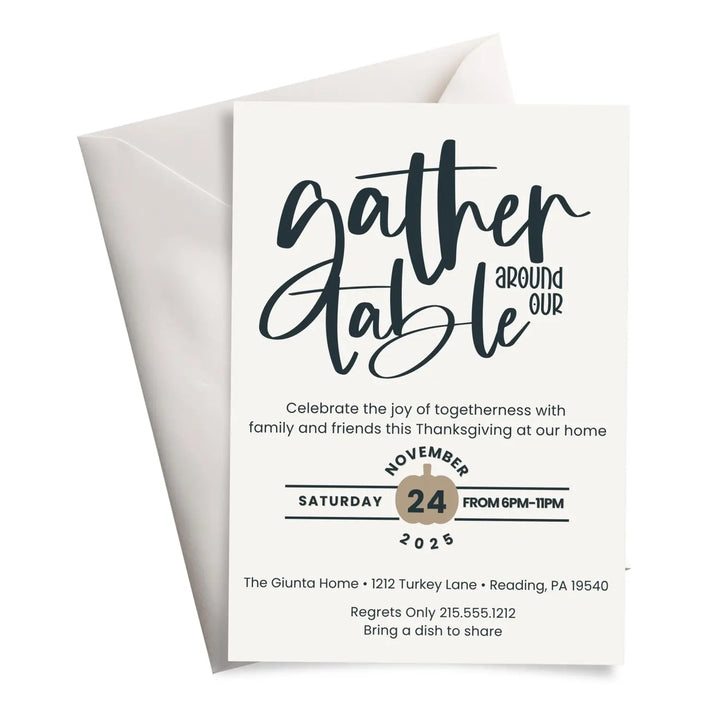 Personalized thanksgiving invitations fall party autumn theme cards printed or printable