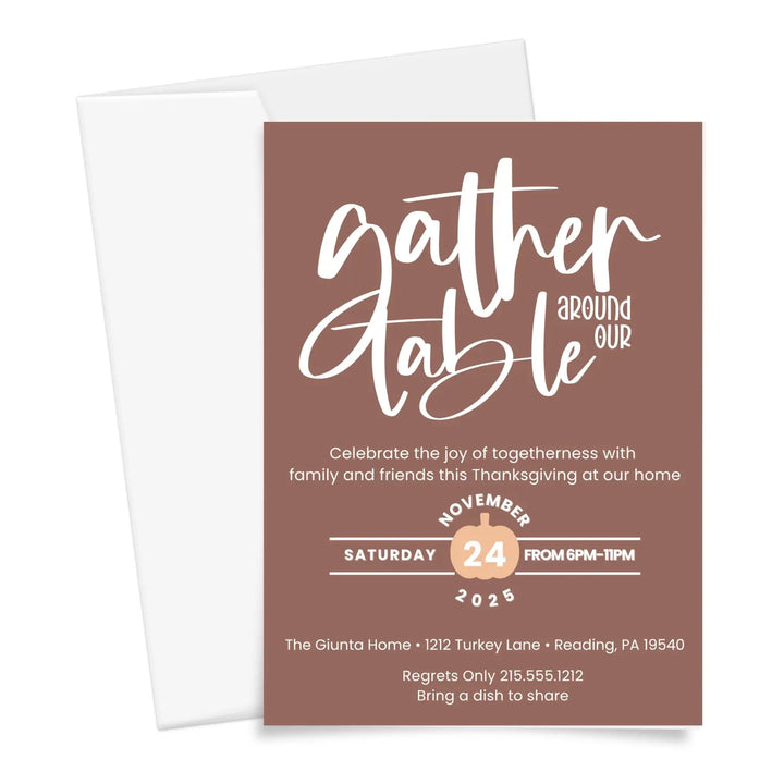 Personalized thanksgiving invitations fall party autumn theme cards printed or printable