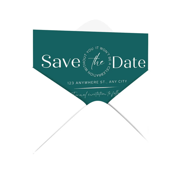 Custom Enchanted Green and Ruby Save the Date Cards - Personalized 4x6 Inch Invitations with Elegant Typography and White Envelopes - Perfect for Weddings, Birthdays, and Showers