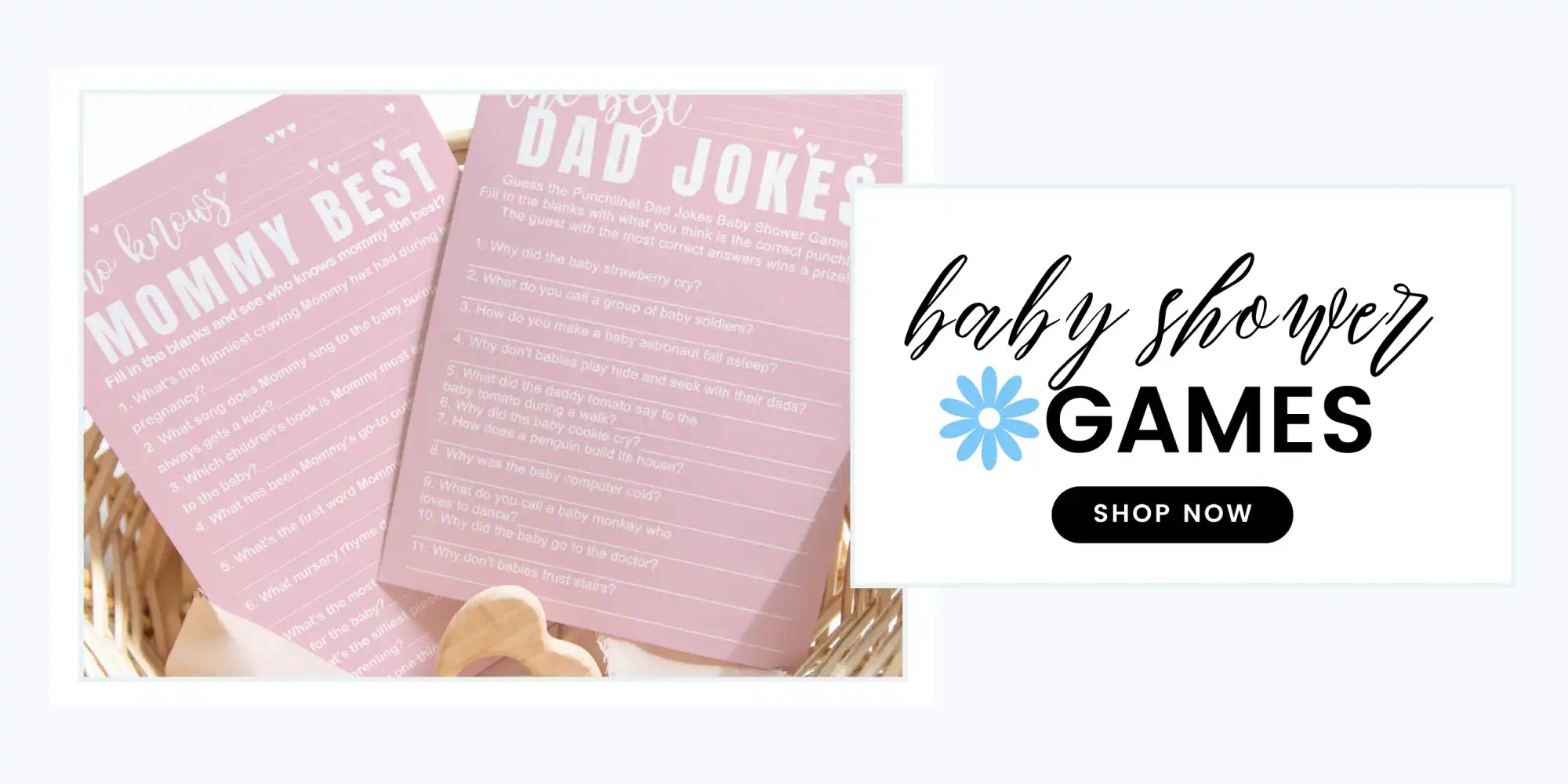 Pink baby shower game cards.