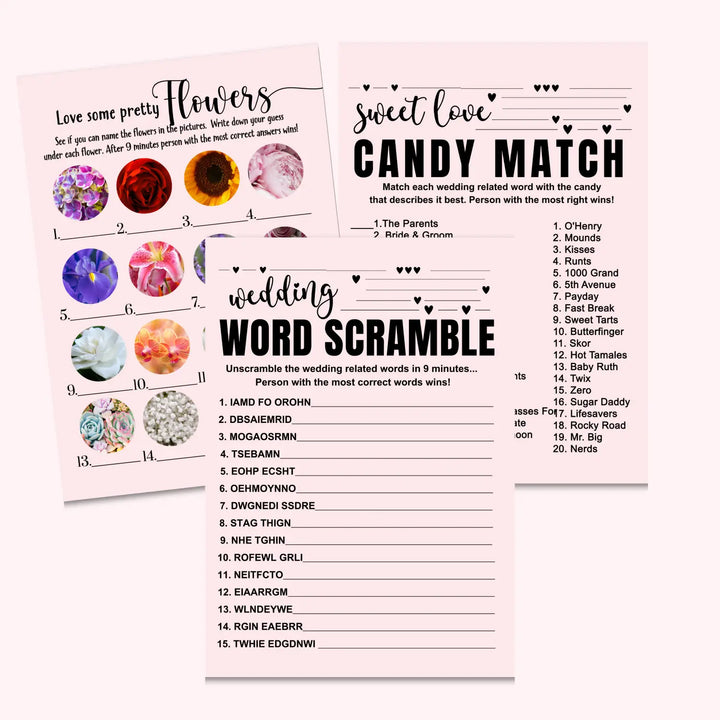 Pink and black bridal shower game instant download modern simple digital printable fun for wedding celebrations pdf