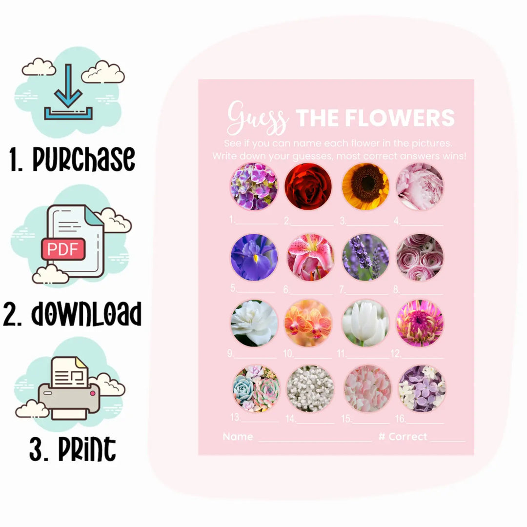 Pink bliss bridal shower game bundle - instant download of 4 fun wedding games with answer keys - party