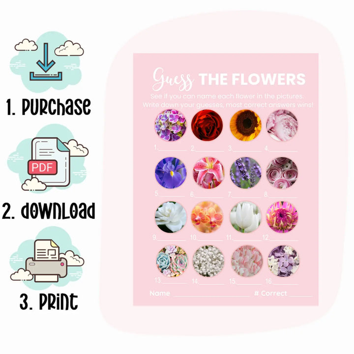 Pink bliss bridal shower game bundle - instant download of 4 fun wedding games with answer keys - party