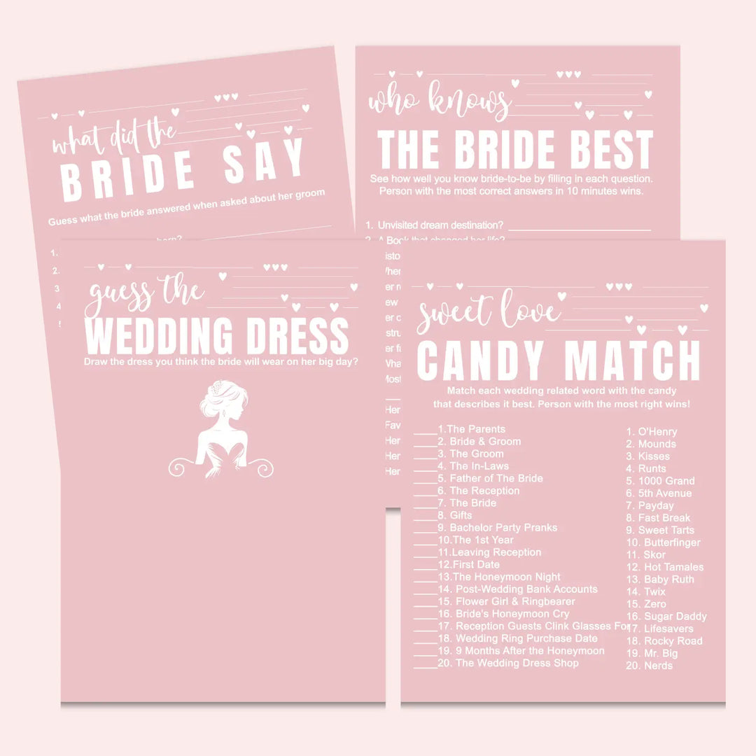 Pink bridal shower game instant download modern simple hued diy instantly printable fun for wedding celebrations pdf