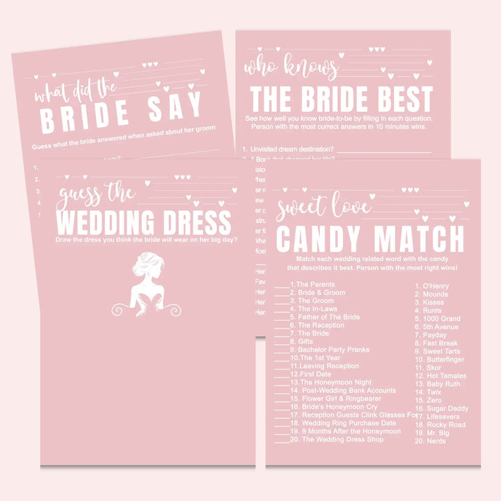 Pink bridal shower game instant download modern simple hued diy instantly printable fun for wedding celebrations pdf