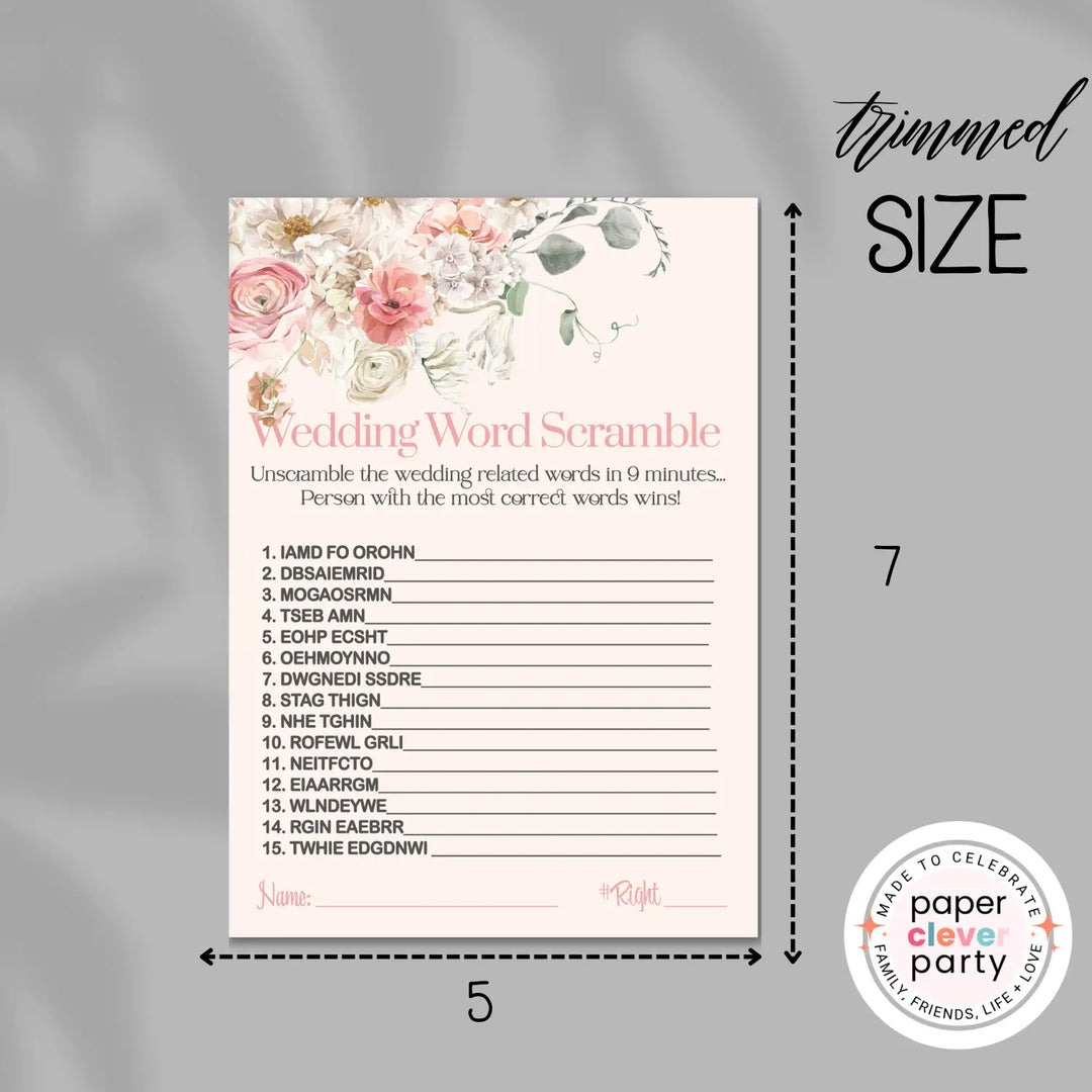 Pink peonies bridal shower instant download game printable wedding games fun for guests easy to print pdf - party