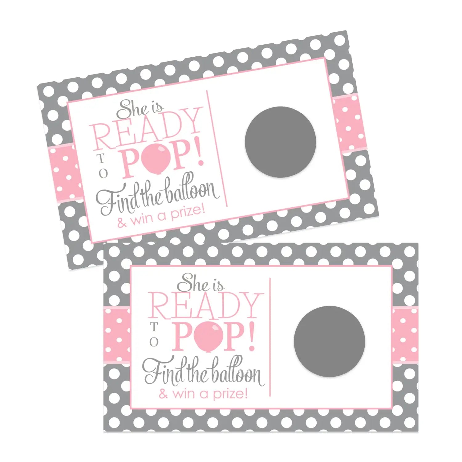 Pink pop baby shower scratch off game cards (30 pack) - sweet celebration games - party