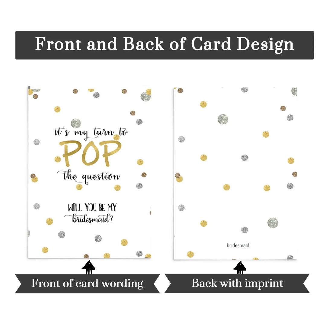 Pop the Question Bridesmaid Scratch-Off Cards (6-Pack) - Paper Clever Party