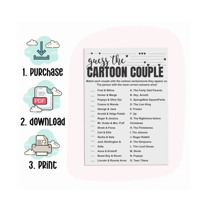 Printable twilight celestial bridal shower game - mystical couples trivia pdf - party games