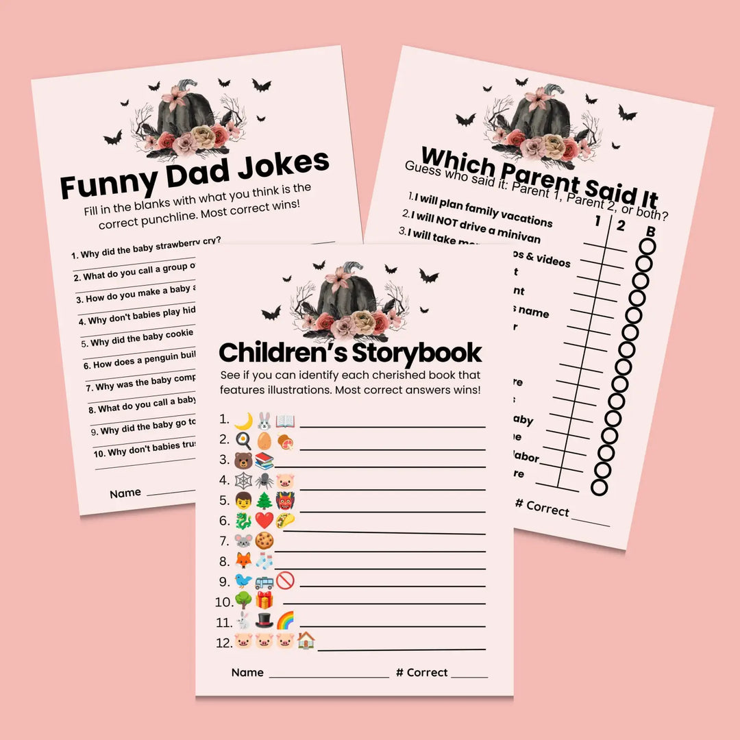 Pumpkin baby shower games bundle – instant download printable activities coed celebration fun digital game diy party