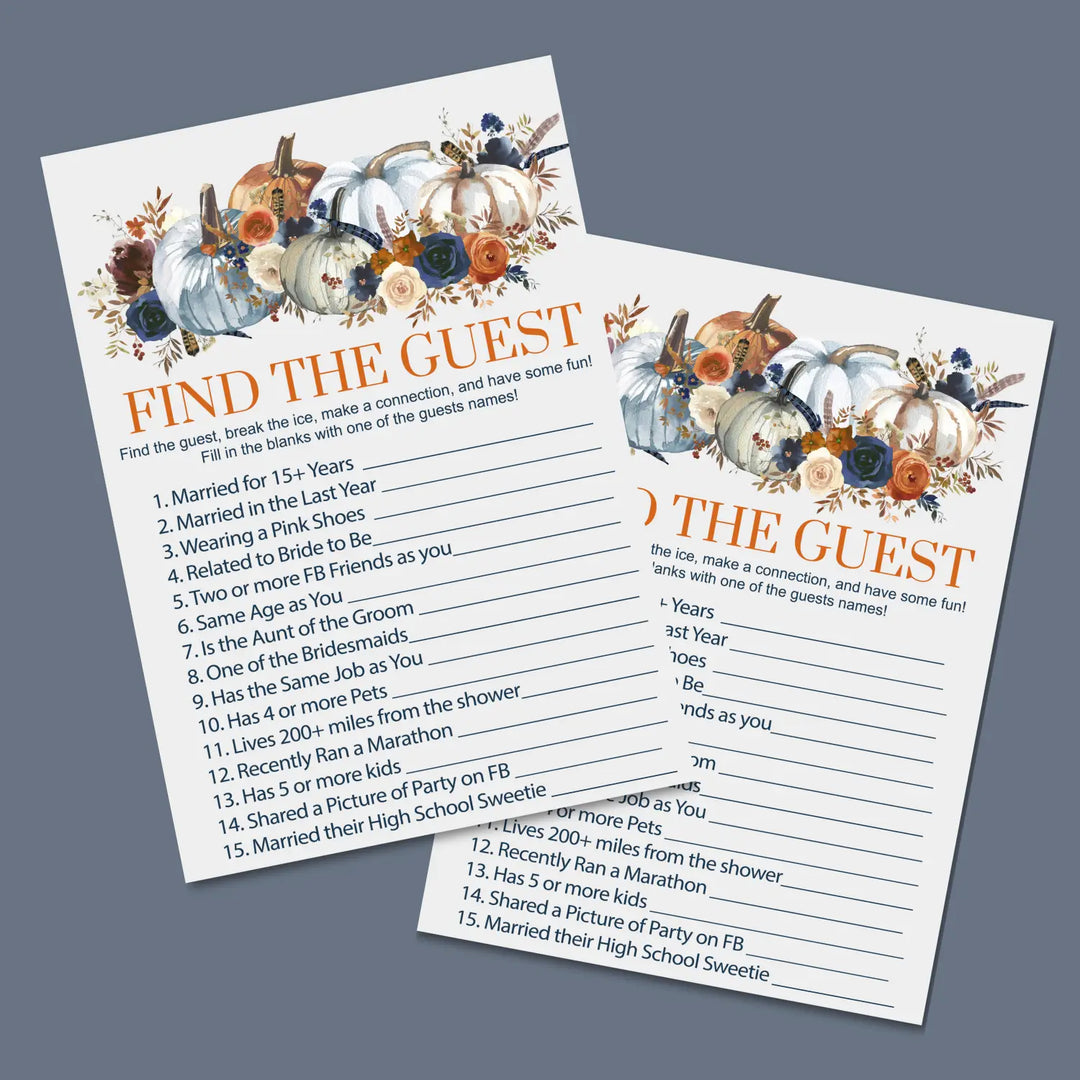 Pumpkin bridal shower game instant download rustic printable engaging wedding activities fall themed pdf format - party