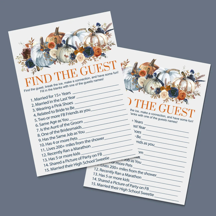 Pumpkin bridal shower game instant download rustic printable engaging wedding activities fall themed pdf format - party