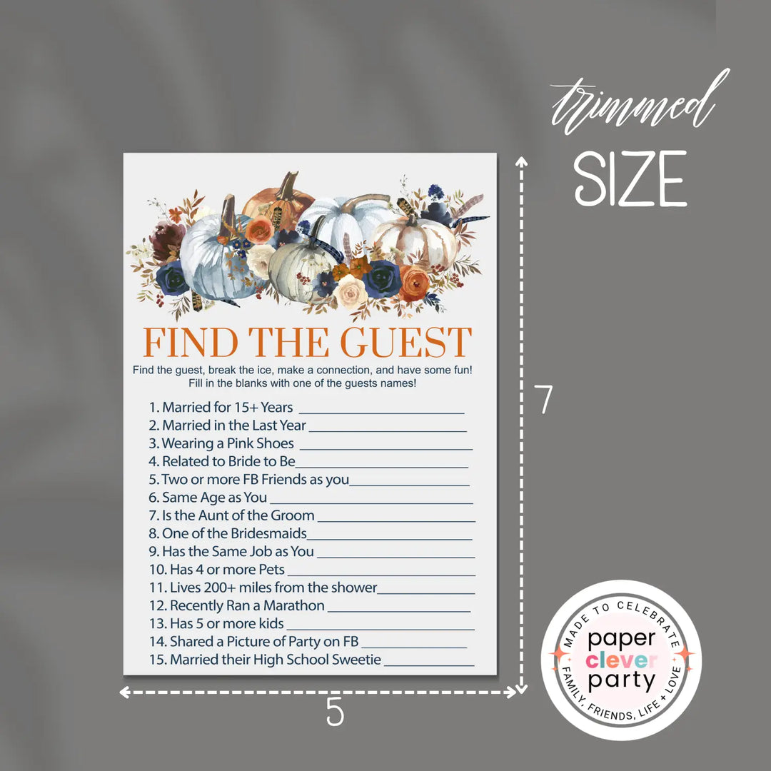 Pumpkin bridal shower game instant download rustic printable engaging wedding activities fall themed pdf format - party