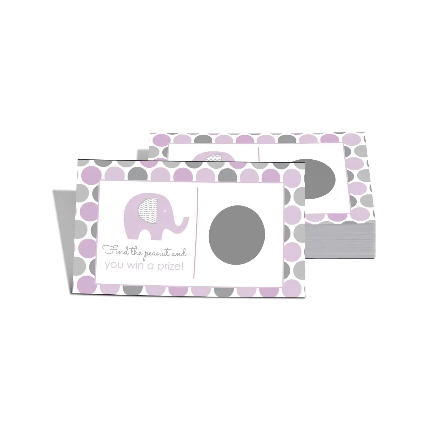 Purple elephant scratch off game cards (28 pack) - baby shower & gender reveal essentials - party games