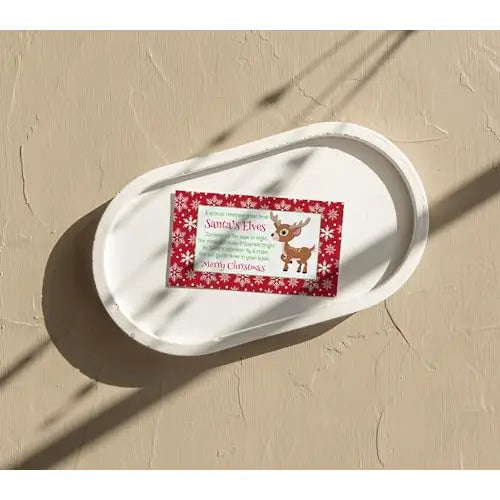 Reindeer Food for Christmas Eve Gift Tags, Kids Holiday Party Favors Xmas Red and White, Santa's Magic Rudolph Labels, Flat Cards, 15 Count - Paper Clever Party