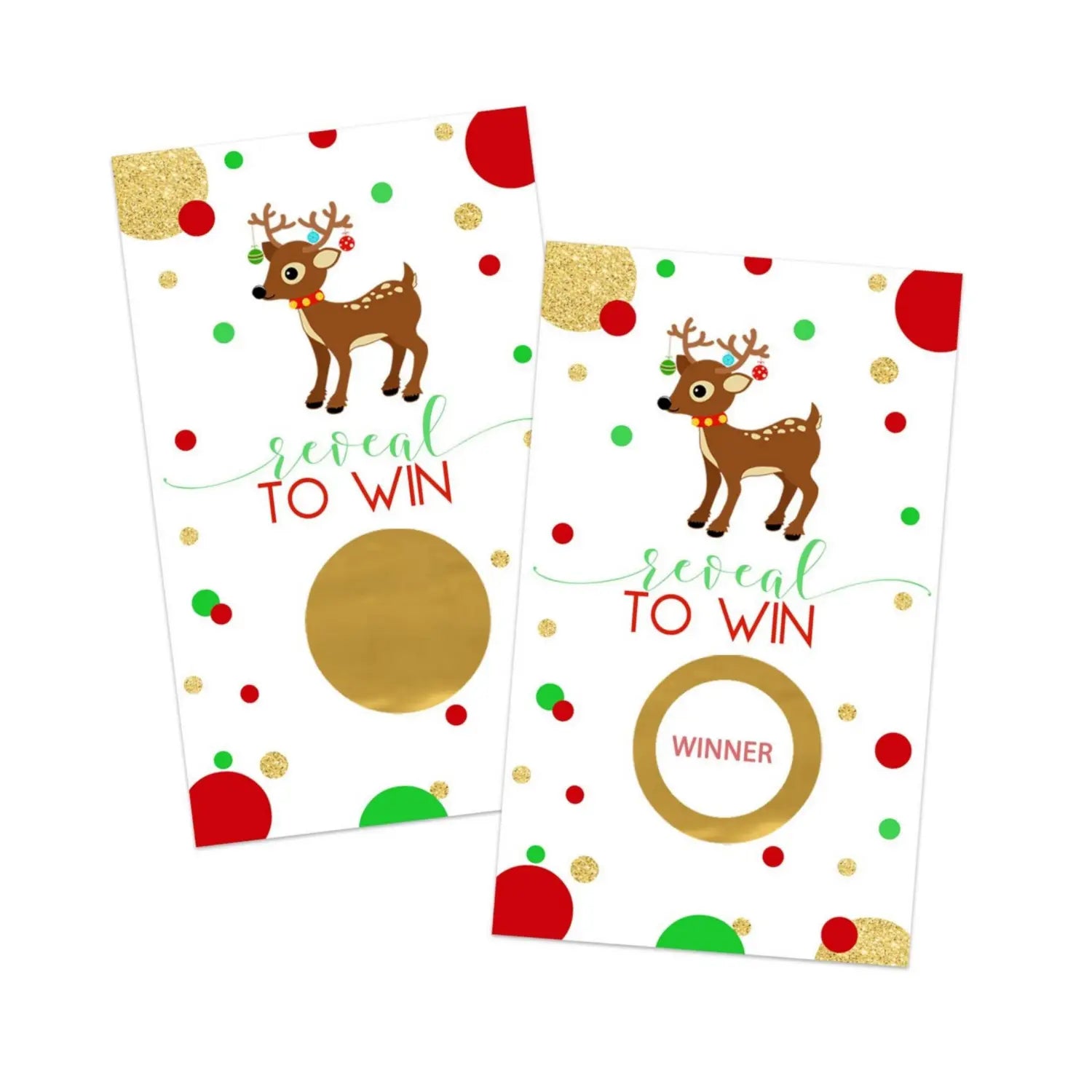 Reindeer scratch off christmas party games adults rudolph xmas favors 28 pack